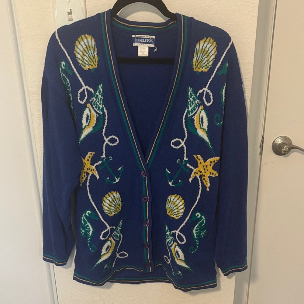 Vintage Pendleton cotton cardigan shell sweater